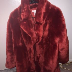 Red fur jacket